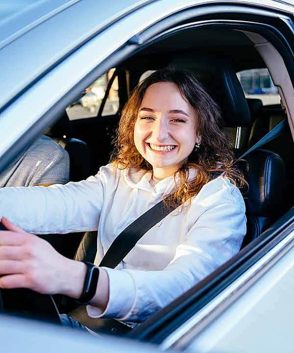 Happy teen driver